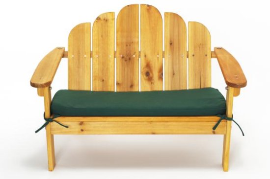 Untreated Wooden Garden Bench with Cushion