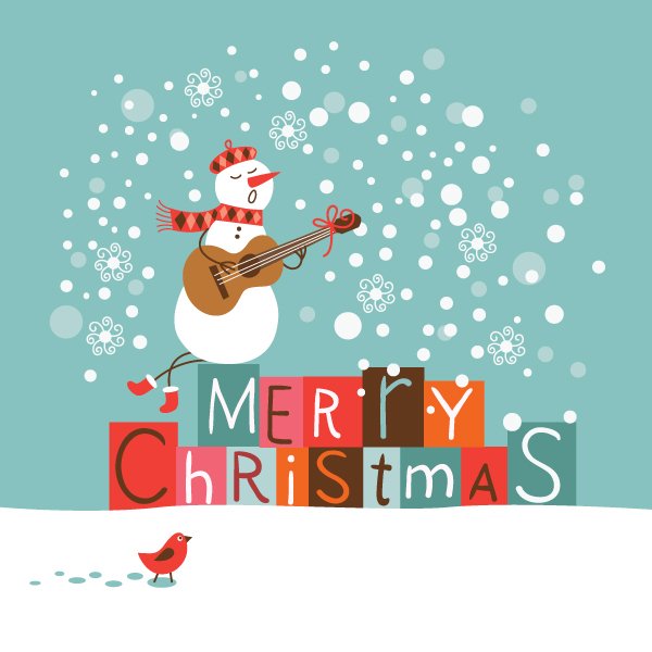 Snowman Playing Guitar