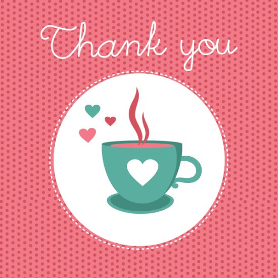 Steaming Coffee Thank You