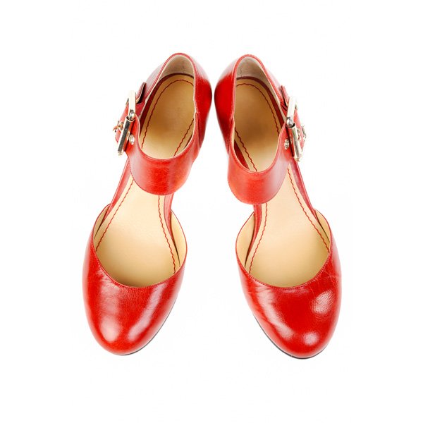 Red High Heels With Buckle