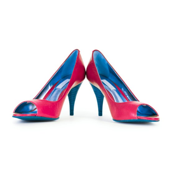 Pink And Blue High Heels
